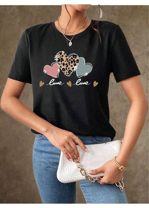 Tricou Dama Love, Love, Negru