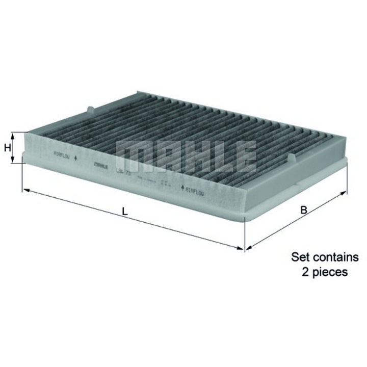 2 darabos Mahle utastér szellőzőszűrő készlet, LAK 73/S