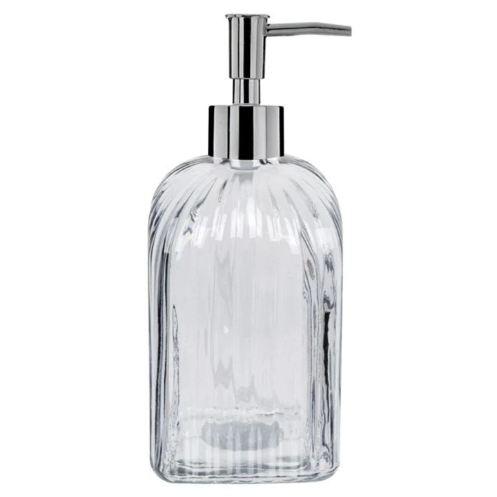 Dispenser sapun lichid, transparent din sticla, BREZIUM