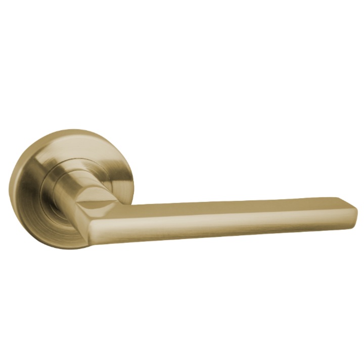 Maner cu rozeta rotunda pentru usa interior, Yale Cortina, aluminiu, bronz antic, 120 x 54 mm