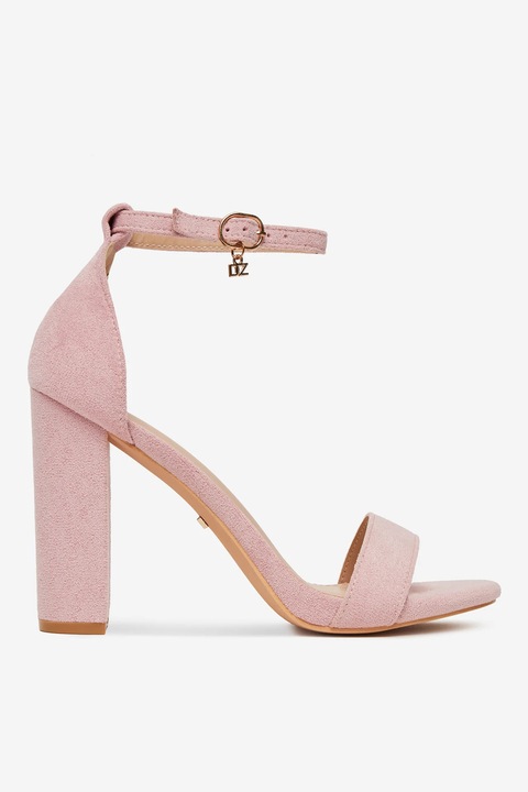 Sandale cu toc Deezee, Textil, Roz, Roz