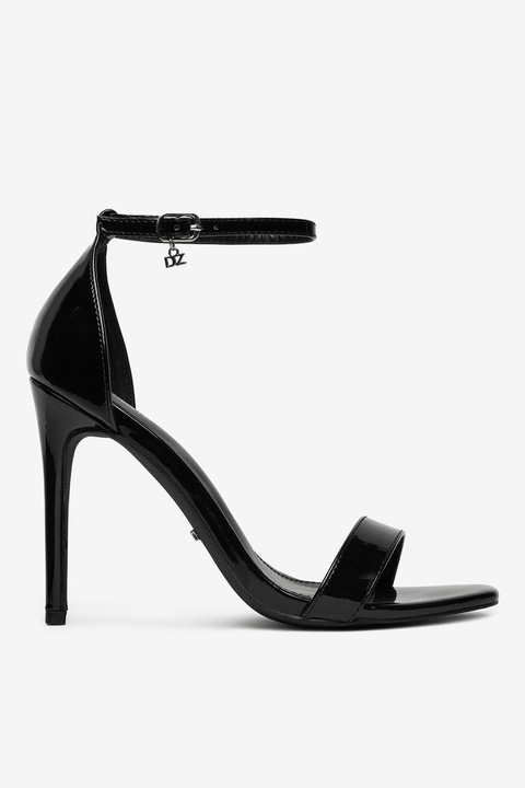 Sandale cu toc Deezee, Material Sintetic, Culoare Negru, Negru