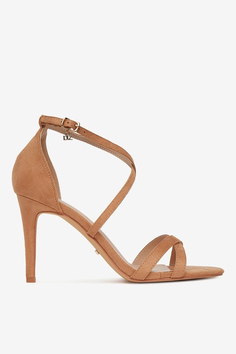 Сандали на токчета Deezee, текстил, Кафяв