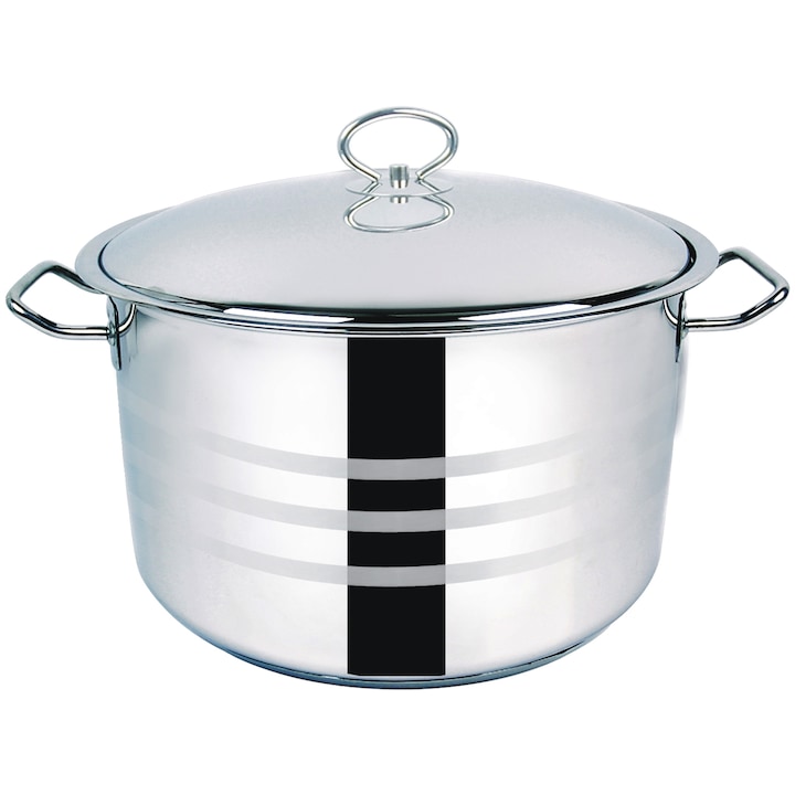 Oala inox Doruq cu capac, 5 straturi, 8L, 26cm