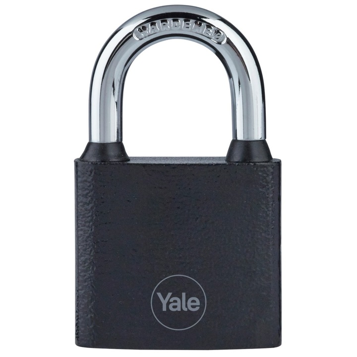 Lacat cu cheie Yale Y111B/38/121/1, otel, negru, 38 mm