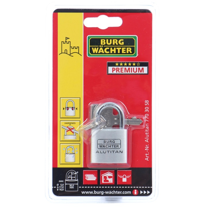 Lacat aluminiu Alutitan 770 30 SB, 30 mm