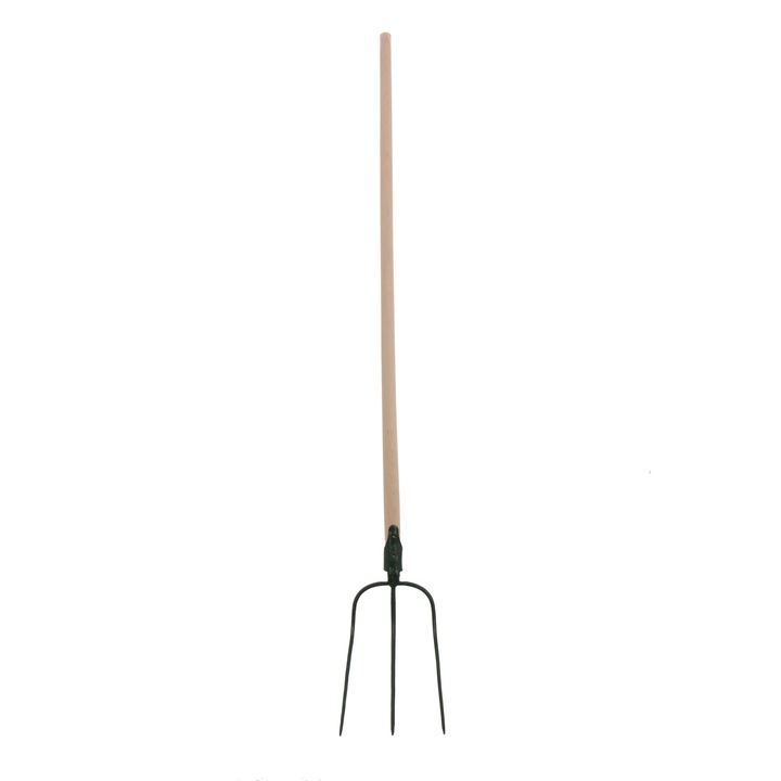 3 ágú vasvilla, Dupu 896, acél, fa nyéllel, 130 cm