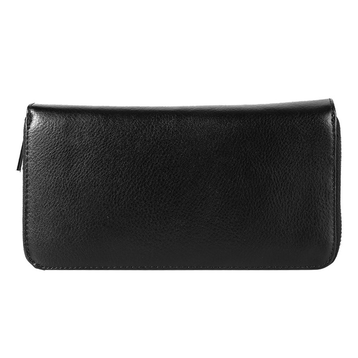 Мъжки портфейл, голям капацитет, персонализиран дизайн, телешка кожа, с метален цип, многоцветен