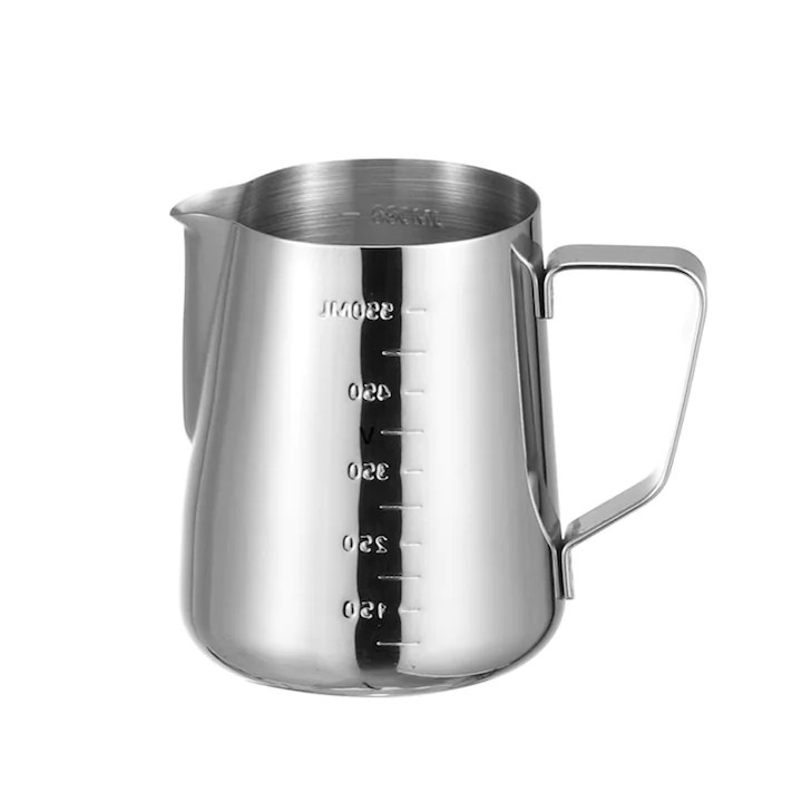 Cana lapte Ulisem 600ml inox capacitate dubla marcaj argintiu ergonomic
