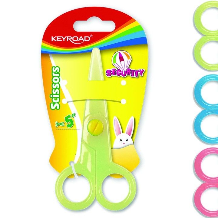 Keyroad gyerek olló, 12,5 cm, zöld