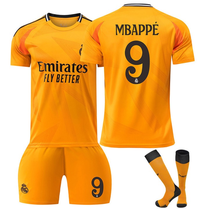 Gyermek edzőkészlet Real Madrid Mbappe Jersey készletek 24/25 szezon ANTCOOL®, Külföldi, 165-170 CM (12-13 év)