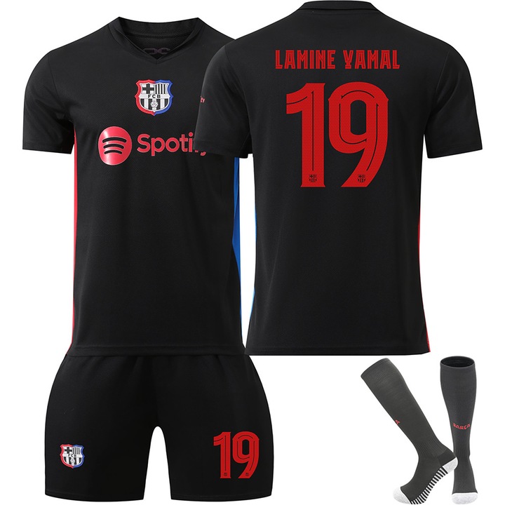 Gyermek sportfelszerelés Barcelona Yamal Football póló, 150-160 cm, 1db, poliészter, feketer