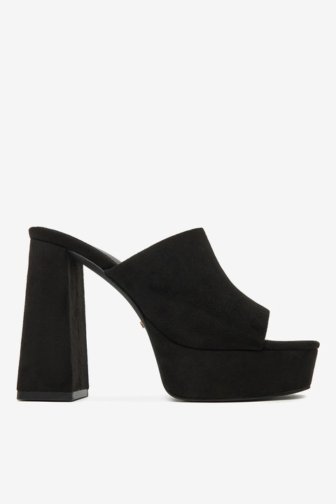 Papuci dama Deezee, Negru, Material textil, Negru, 40