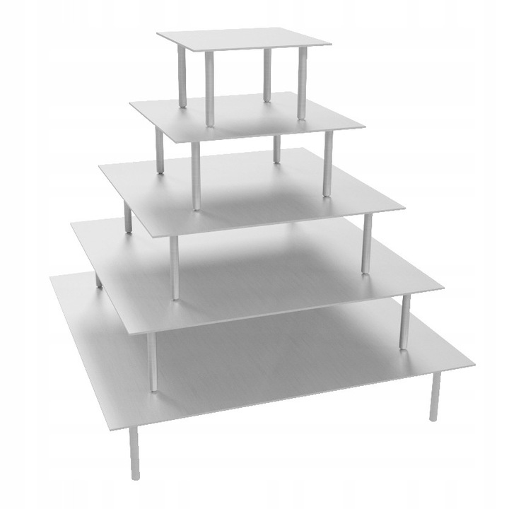 Скрита стойка за многоетажни торти, MAT CHYRA, неръждаема стомана, 15/20/25/30/35 см