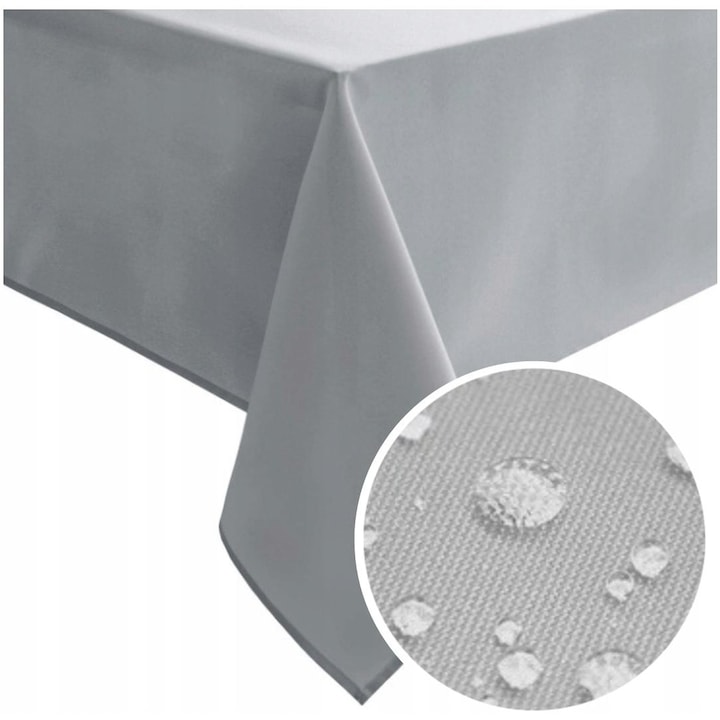 Fata De Masa, NowArt, 155x200 cm, Poliester, Rezistent La Pete, Neted, Mat, Rezistent La Apa, Usor, De Inalta Calitate, Gri Deschis