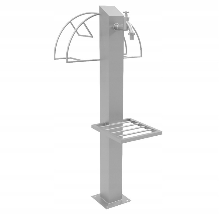 Градински маркуч, неръждаема стомана, MAT CHYRA, 95 см, с опора и кука за маркуч, 80x80 мм