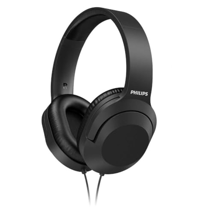 Philips vezetékes sztereó fejhallgató, fekete, 2 m-es kábel, 40 mm-es hangszórók, univerzális méret