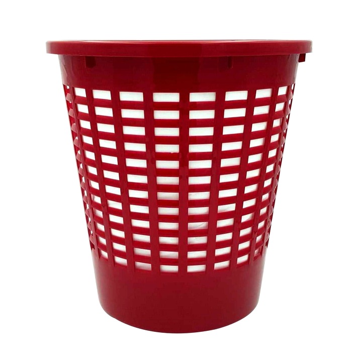 Cos gunoi birou Venetia 95004, Alisan, hartie, forma cilindrica, rosu, 10 L