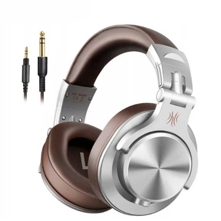 OneOdio A70 Fusion Professional Bluetooth слушалки с вграден звук, споделен порт, два кабела и без адаптер, кафяви