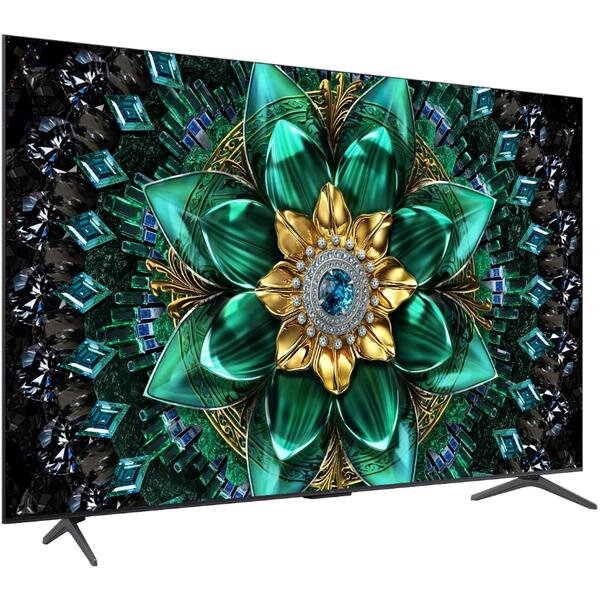 Televizor Mini LED TCL 55Q6C, 4K Ultra HD, 55", 138 cm, Smart Google TV, Clasa F, Negru