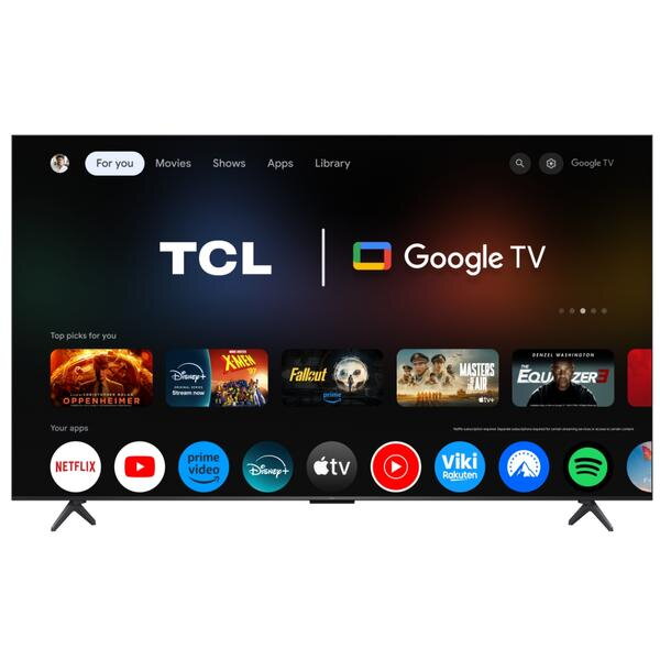 Televizor Mini LED TCL 55Q6C, 4K Ultra HD, 55", 138 cm, Smart Google TV, Clasa F, Negru