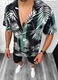 Costum de vară Casual, cămașă și pantaloni, negru, Negru