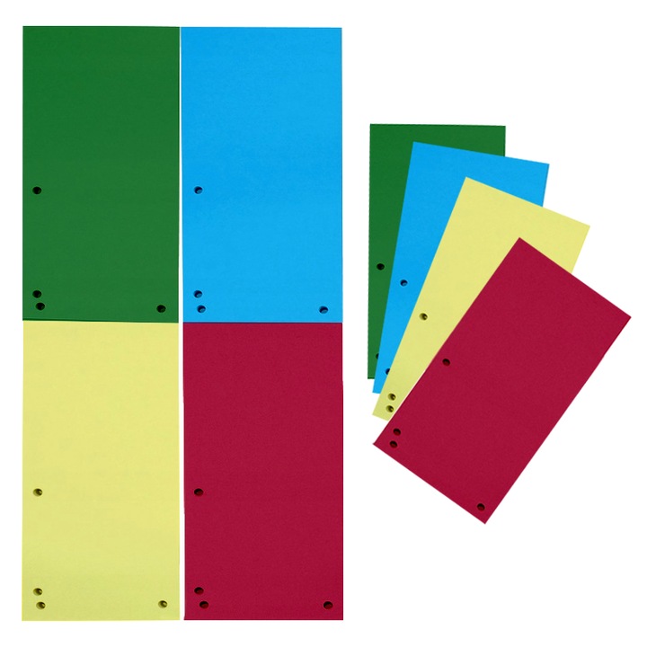 Set de 100 foite colorate pentru organizare Donau 105x235mm