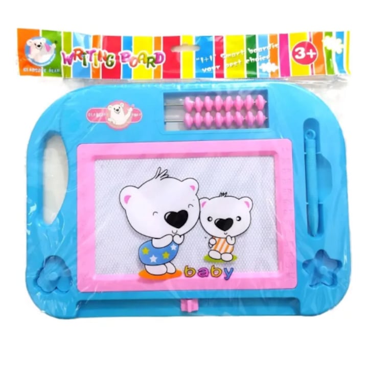 Tabla magnetica pentru scris si desenat pentru bebelusi, Elefant albastru