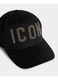 DSQUARED2, Памучна шапка ICON с шипове, черно/сребристо