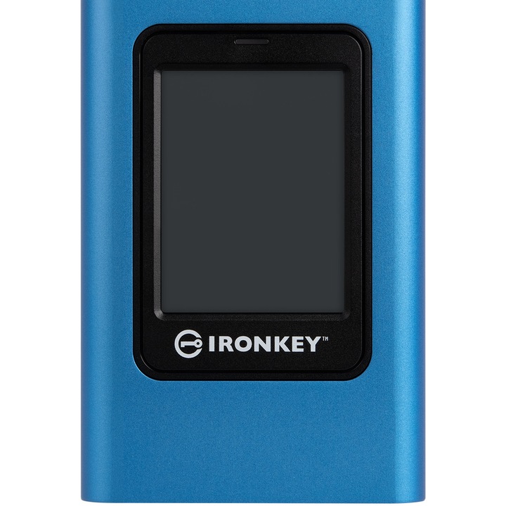 Външен SSD Kingston IronKey Vault Privacy 80, 7.68TB, USB 3.2 Gen 1 (Син)