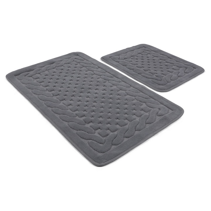 Set covorase baie 2 piese, Elegant Design, UnicUtil, Gri