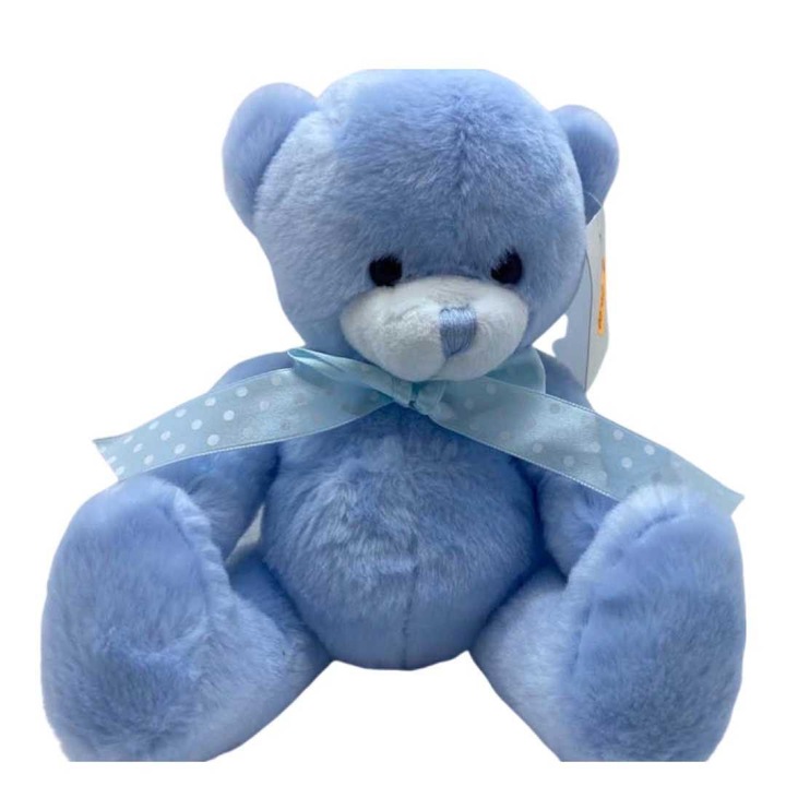 Urs albastru Maxi pentru aranjament lumanare botez 20cm