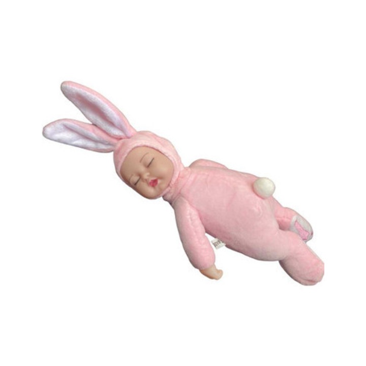 Anne Geddes rózsaszín keresztelő gyertyáját utánzó nyuszibaba