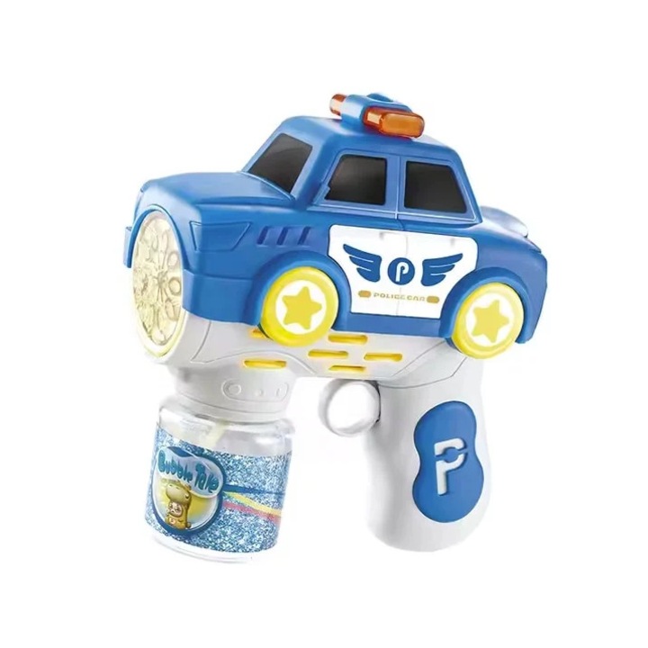 Pistol pentru Baloane de Sapun - BubbeDrive: Masina de Politie - cu Rezervor pentru Solutie, Explozie de Bule