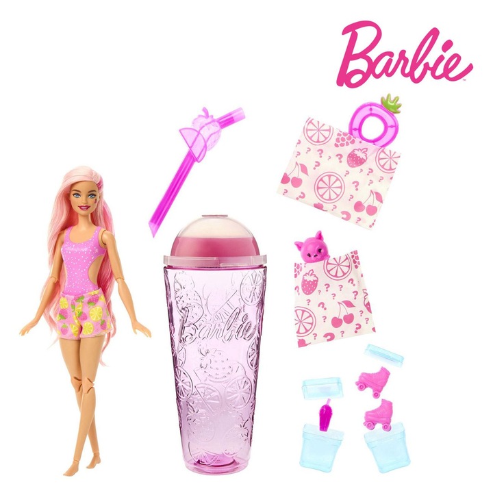 Papusa Barbie Pop Reveal Capsuna / Lamaie - Mattel