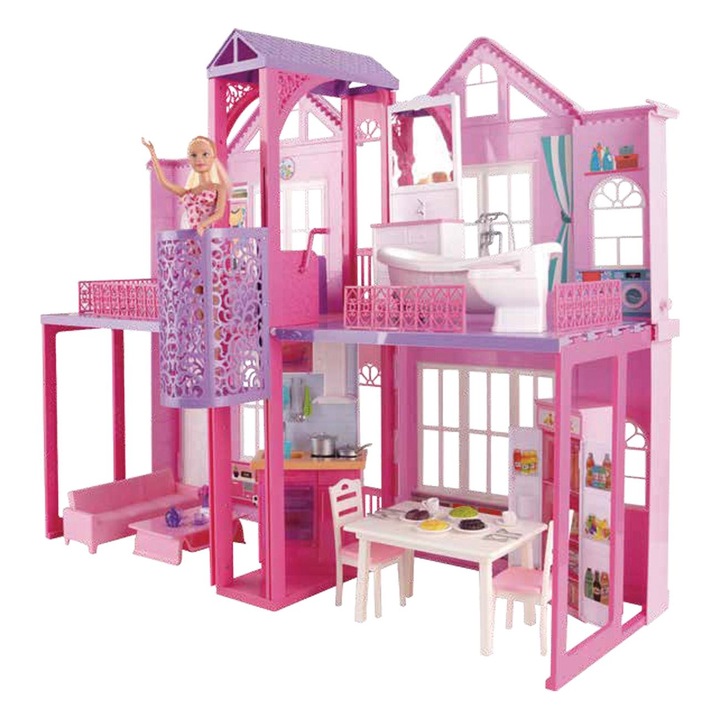 Къща за кукли с аксесоари за асансьор и кукла „Дом на мечтите“