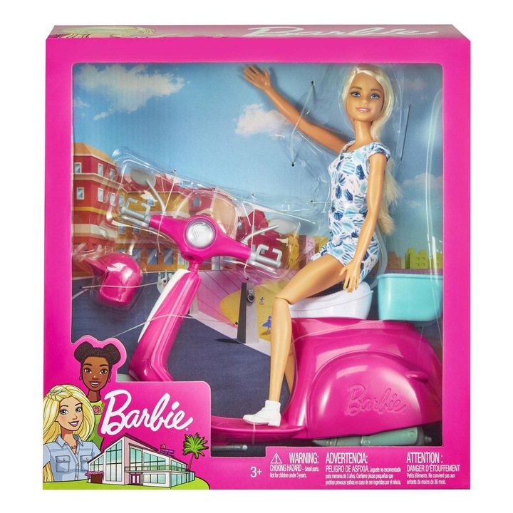 Papusa Barbie cu Scooter, Mattel