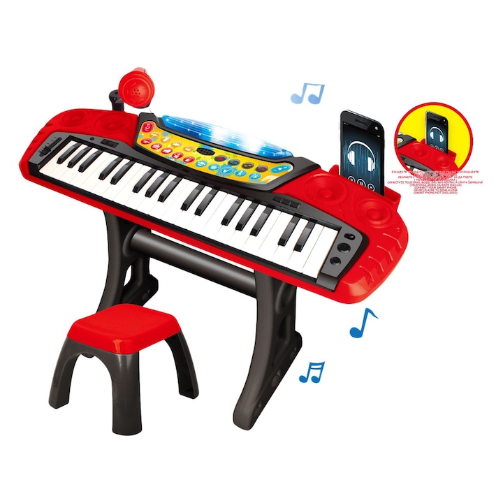 Orga Electronica pentru Copii cu Taburet si Microfon 57x19x58cm