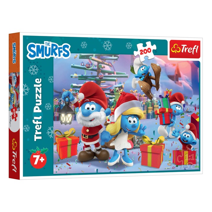Пъзел Trefl Смърфове с подаръци, 200 части, многоцветен