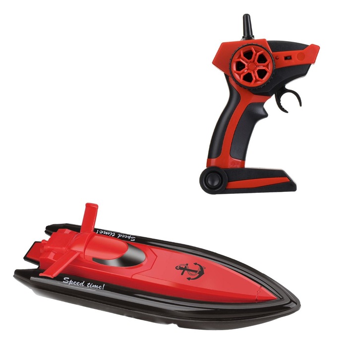 Barca cu Telecomanda Neagra Rosie 36.5cm