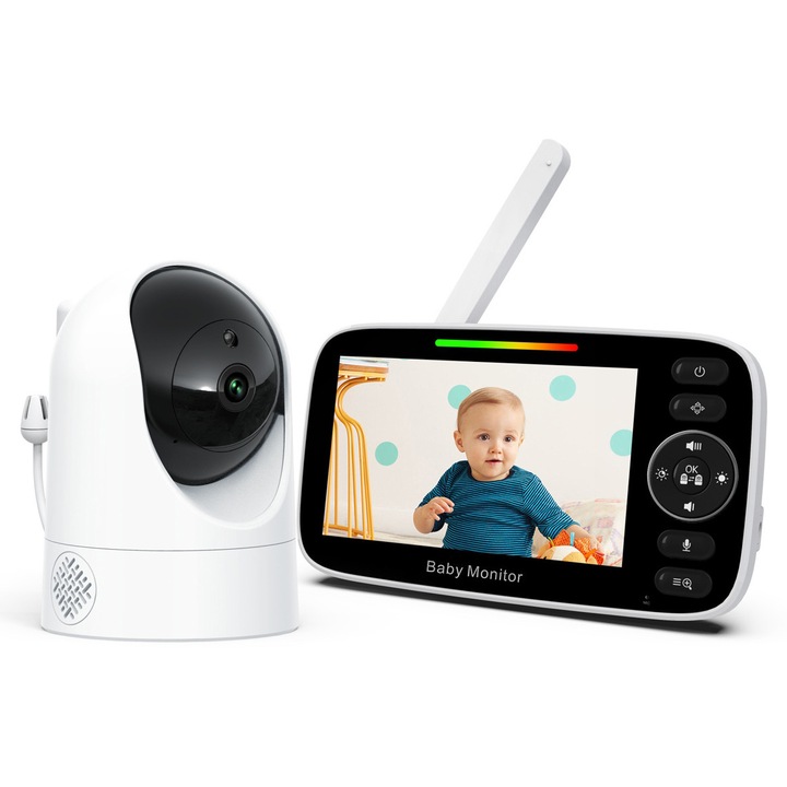 Baby Monitor Powertech Baby Surveillance camera 4.3" 480p alb