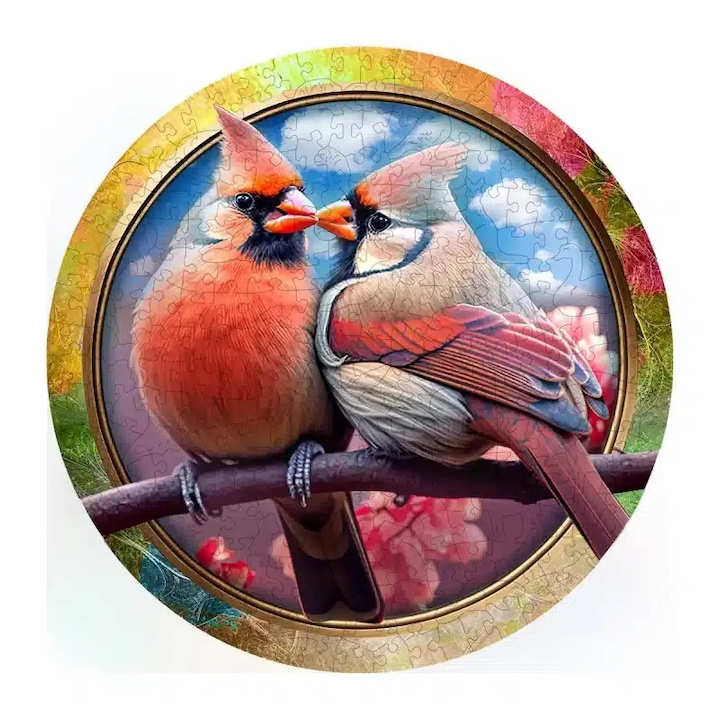 Дървен град - Пъзел Love Birds - Дървен - 250 части