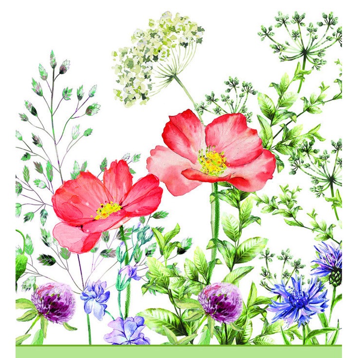 Хартиена покривка за маса "Цветна поляна през юни" 120x180 см