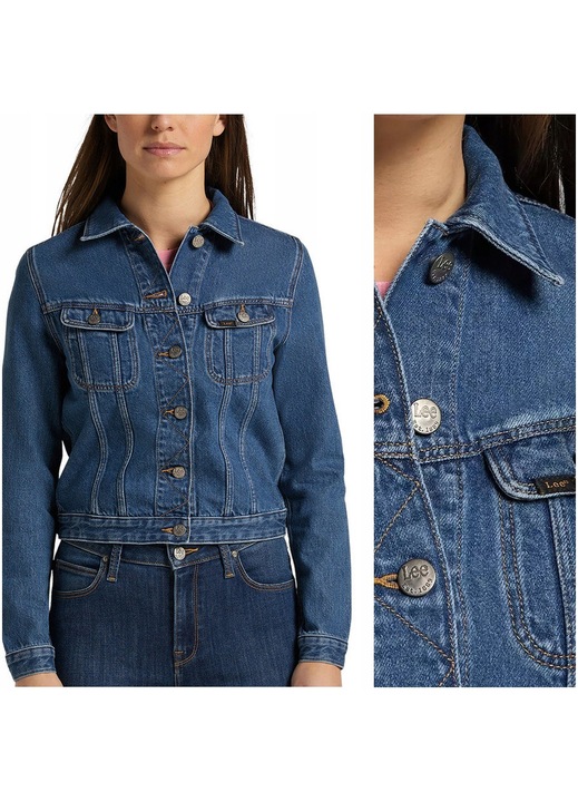 Farmerdzseki, Lee, Riderdzseki, Normál fazon, Záródás: Gombok, Anyagösszetétel: 100% Pamut, Zsebek száma: 2, XS, Kék, 1 darab