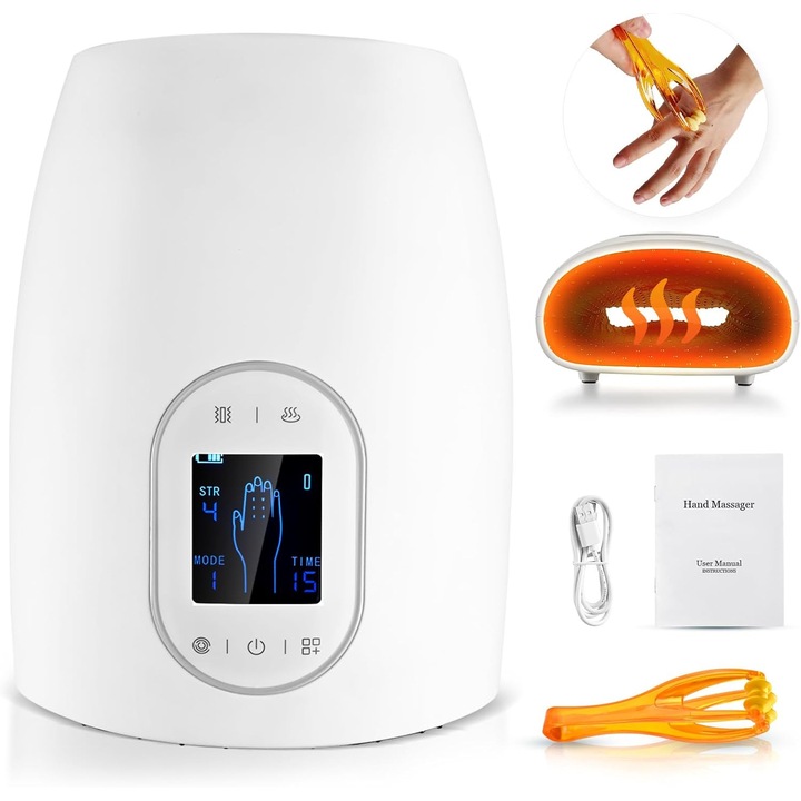 Ръчен масажор WALALLA, 6 режима, 6 интензитета, 3 нива на топлина, преносим, за артрит и синдром на карпалния тунел