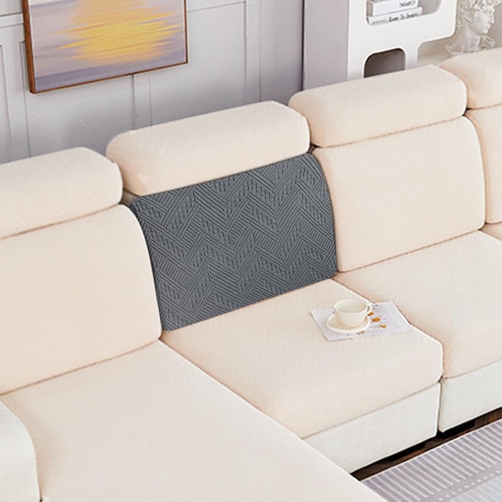 Husa spatar Canapea, Protectie Universala, Material Elastic, Lavabila, Gri, MBEUAIVV