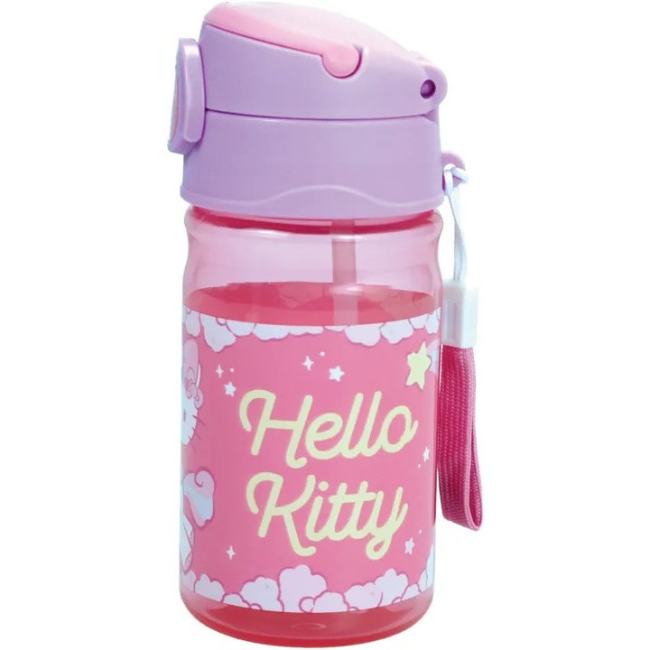 Sticla de plastic Hello Kitty Unicorn cu agatat 350 ml