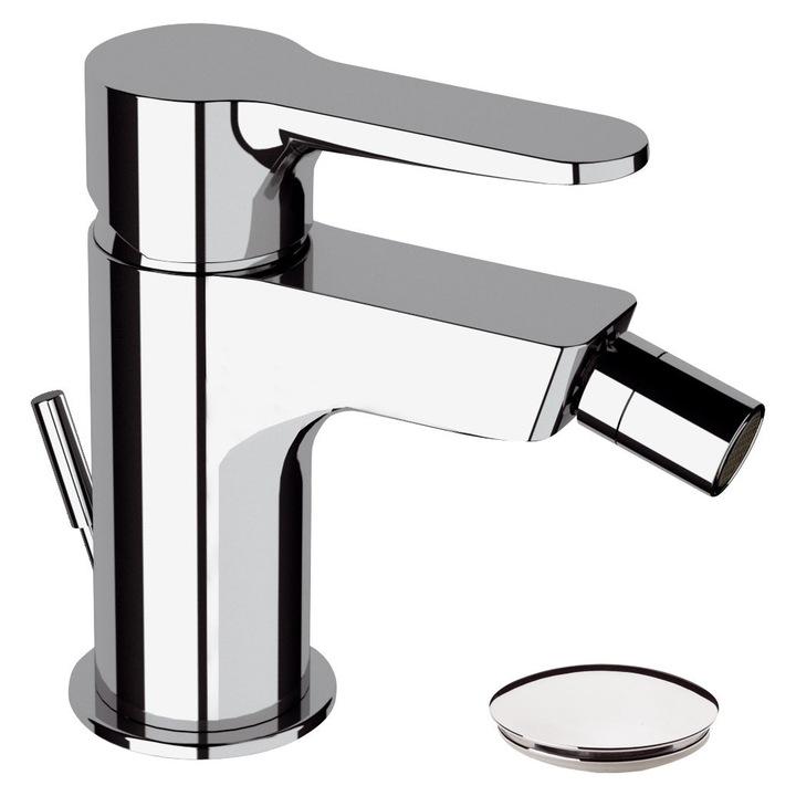 Baterie baie pentru bideu Remer Winer W20P, cu ventil, monocomanda, finisaj cromat