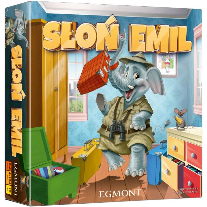 EGMONT oktatójáték, 4 színes bőrönddel, 24 ruhadarabbal, 2-4 játékos, 4+ éves kortól