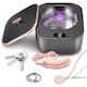 Curatator cu ultrasunete pentru proteze dentare, WALALLA, curatare dubla cu ultrasunete si lumina LED, 3 moduri de curatare, temporizare cu trei viteze, rezervor de apa de mare capacitate de 250 ml, potrivit pentru aparate dentare ortodontice, gri